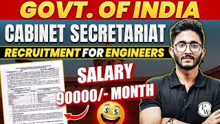 Cabinet Secretariat DFO Recruitment For Engineers  Salary  90000 Per Month  Govt Of India [upl. by Ylrebma23]