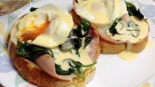 Eggs Florentine Cafe Style Video recipe cheekyricho [upl. by Nomolas116]