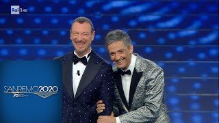 Sanremo 2020  Fiorello e il monologo sulletà che avanza [upl. by Aynik]