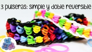 Como Hacer Pulseras de Gomitas FACIL Pulseras de Ligas Rainbow Loom DIY Tutorial Pintura Facil [upl. by Ydeh]