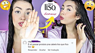 PASSEI PRODUTO DE CABELO LISO NO MEU CABELO O RESULTADO ME SURPREENDEU [upl. by Kiker151]