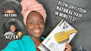 BLOW DRY YOUR NATURAL 4C HAIR IN MINUTES  ANDIS BLOW DRYER REVIEW [upl. by Boser]