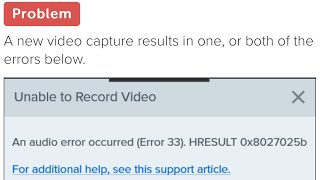 📽️ Snag It Error Recording Video An audio error occurred Error 33 HRESULT 0×8027025b How To Fix [upl. by Orlan]