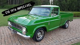 C10 Verde 1976 Original 6 cilindros 🇧🇷 Chevrolet Placa Preta Impecável [upl. by Sella166]