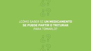 ¿Cómo saber si un medicamento se puede partir o triturar para tomarlo  VerificaRTVE [upl. by Herta]