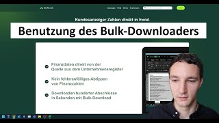 Benutzung des BulkDownloaders im gerfinnet Excel AddIn [upl. by Evelina]