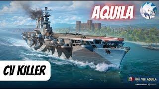 Aquila T8 premium Italian carrier in World of Warships Wows Blitz [upl. by Eldwon]