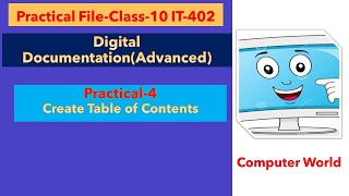 Practical4 Create Table of Contents Class10 IT402 [upl. by Henriette146]