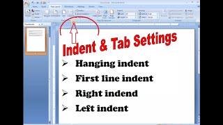 Use of Hanging IndentFirst Line Indent in ms word 2007 [upl. by Ahsikrats]