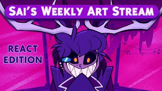 Reacting to Lily Orchards Hazbin Hotel Video  Sais Weekly Art Stream [upl. by Ormand]