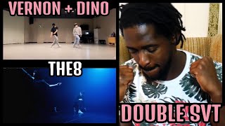 DANCER REACTS SVT THE8 Contemporary ART Falling Down to DINOS DANCEOLOGY Toosie Slide with Vernon [upl. by Staci]