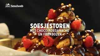 Soesjetoren met pure chocoladeganache en frambozen [upl. by Luelle337]