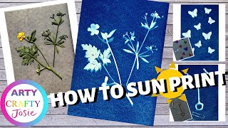 How to make a sun print using special paper  How to make a cyanotype  Easy craft [upl. by Juni891]