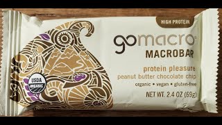 GoMacro Macrobar Protein Pleasure Peanut Butter Chocolate Chip Bar Review [upl. by Portwin]