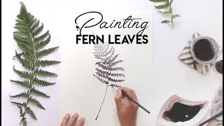 Painting Fern Leaves  Botanical Illustration  Watercolor painting [upl. by Weinberg]