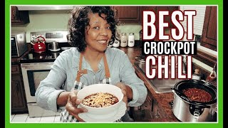 Best Crockpot Chili Recipe  How to Make Chili in the Slow Cooker [upl. by Yhtuv]