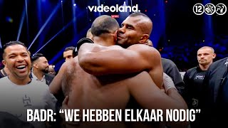 Badr Hari krijgt groepsknuffel van Alistair Overeem en Rico Verhoeven  Glory Collision 4 [upl. by Ahsitam765]