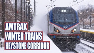 Winter Amtrak Trains on the Keystone Corridor New Station Construction amp More [upl. by Erline403]