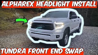 How to upgrade to NEW Alpharex Headlights Rebuilding a Wrecked Toyota Tundra PART 7 [upl. by Ennovad]