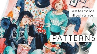 PATTERNS Watercolor Illustration [upl. by Ttenyl841]