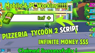 ROBLOX Pizzeria Tycoon 2 Script Update💖 Inf Money💲✅ Working💯 Undetected✨Works on Mobile and PC✅ [upl. by Doxia]