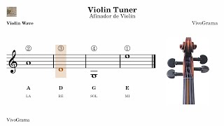 🎼 Standard Online Violin Tuner  Afinador de Violín Estándar Online  A  LA  440 Hz [upl. by Petua]