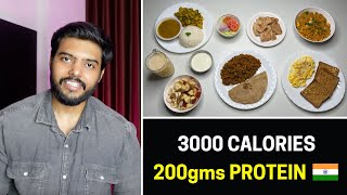 Easy 3000 Calorie Bodybuilding Diet with 200gms Protein  5 Meals  🇮🇳 [upl. by Bradney]