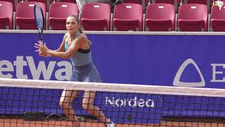 Mirjam Björklund vs Aliona Bolsova 4K 60FPS Court Level Highlights Swedish Open 2021 [upl. by Akemihs]