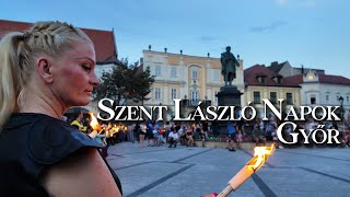 Fáklyás felvonulás  Szent László Napok Győr 2024  Medieval Torch March  4K [upl. by Ahtram695]