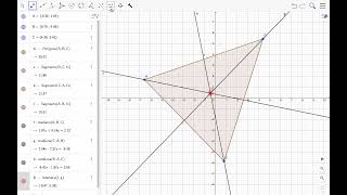 Cálculo del baricentro de un triángulo con GeoGebra [upl. by Nylidam]