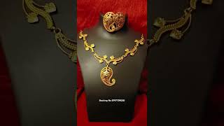 Beautiful 24k gold dust plated necklace set bengali traditional jewellery design booking 8797739050 [upl. by Flo]