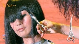 How to cut medium Bob haircut with angled blunt bangs by Cherry日韓小臉女短髮型設計 Vern Hairstyles 06 [upl. by Quint]