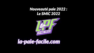 Nouveauté Paie 2022  SMIC 2022 [upl. by Pompea]