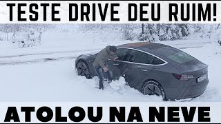 Tesla model 3 na neve Carro eletrico vs neve autopilot tesla carroeletrico [upl. by Eversole968]