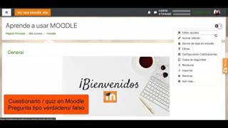 Cuestionarios en Moodle 38 Pregunta tipo verdad falso pregunta [upl. by Marjory961]