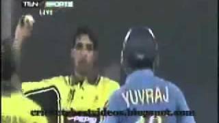 Umar Gul Pakistan Sledging amp Fight Yuvraj Singh India [upl. by Aileahcim]