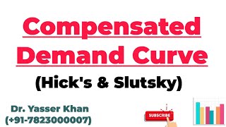 Compensated Demand Curve  Substitution Effect Demand Curve  Hicks Demand Curve  Slutsky Demand [upl. by Durno]