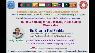 Online Lecture Series on Satellite Meteorology Lecture5 30th Sept 2023 [upl. by Ayidah]