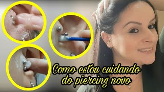 ●Tudo sobre meu novo Piercing no Tragus  como cuidar como não ter queloides furei com a ferradura [upl. by Cindee]