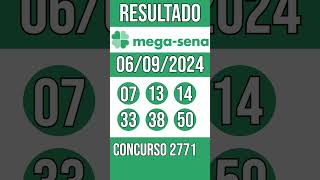 MEGA SENA hoje  06092024  Resultado concurso 2771 [upl. by Croix]