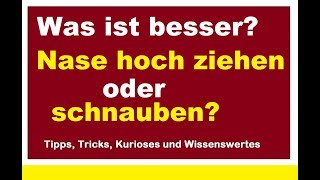 Schnauben oder hochziehen So putzt man seine Nase richtig putzen ausschnauben Schnäuzen Schnupfen [upl. by Lomax473]