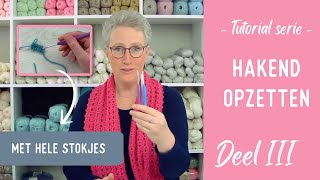 Hakend opzetten met hele stokjes  Foundation Row Double Crochet  haken voor beginners [upl. by Dnilazor]