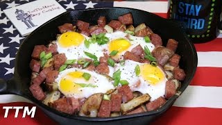 Spam Breakfast Skillet Recipe [upl. by Anwahsal]