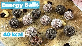 Energy Balls Rezept ohne Zucker  Datteln und Kokos  kalorienarme Snacks [upl. by Alysa]