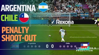 Penalty shootout ⚽ Chile  Argentina 🏆 AMERICA CUP 2024  Video game simulation [upl. by Aihsenak925]