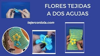 FLORES tejidas a DOS AGUJAS 🌺  quotSÚPER FÁCILquot ✅ [upl. by Audley]