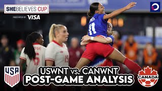 POSTGAME ANALYSIS USWNT 🇺🇸 vs CanWNT 🇨🇦 in 2024 SheBelieves Cup FINAL [upl. by Ardnahsal617]