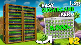 Minecraft BEST Sugarcane Farm 121 Tutorial V2  3000 Perh Java amp Bedrock [upl. by Aernda258]