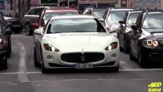 Maserati GranTurismo S Loud Acceleration in Frankfurt Mercedes C63 AMG [upl. by Claudina]