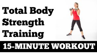 15Minute Total Body Strength Fat Burning Circuit Workout with Dumbbells [upl. by Irwin]